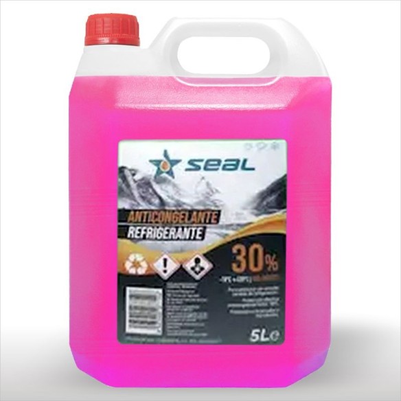 Anticongelante SEAL 30% 5L Rosa Refrigerante de Uso Profesional (4 unidades)
