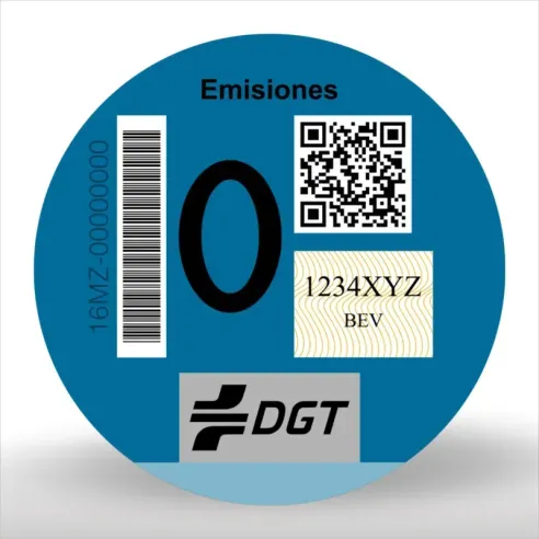 Etiqueta Oficial Distintivo Ambiental DGT (Cero Emisiones, ECO, Tipo C, Tipo B)