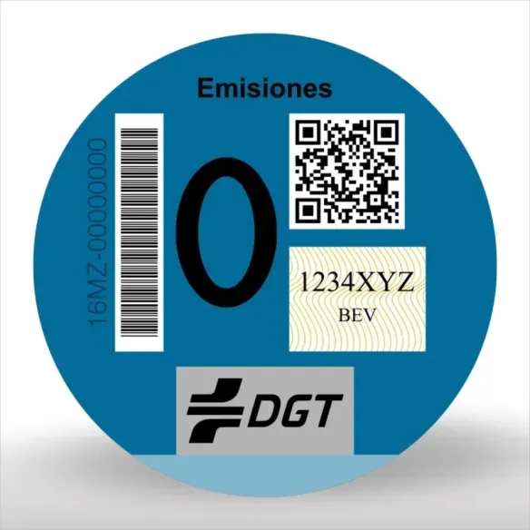 Etiqueta Oficial Distintivo Ambiental DGT (Cero Emisiones, ECO, Tipo C, Tipo B)