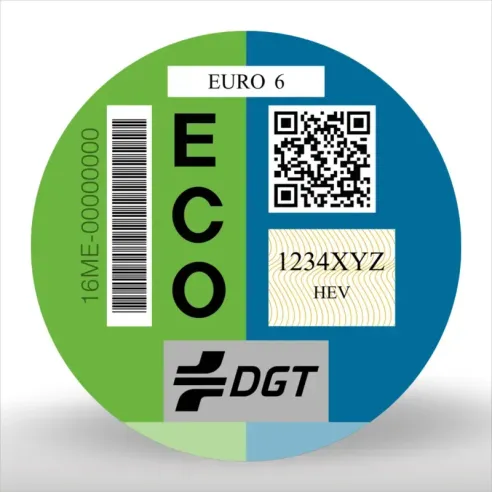 Etiqueta Oficial Distintivo Ambiental DGT (Cero Emisiones, ECO, Tipo C, Tipo B)