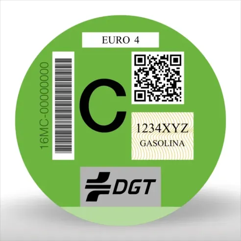 Etiqueta Oficial Distintivo Ambiental DGT (Cero Emisiones, ECO, Tipo C, Tipo B)