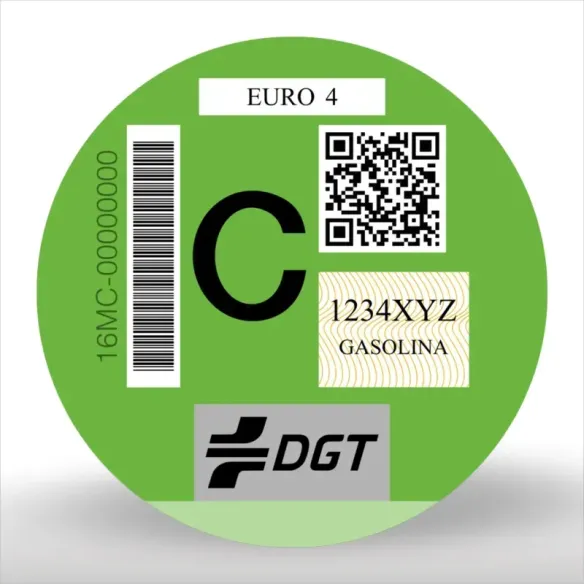 Etiqueta Oficial Distintivo Ambiental DGT (Cero Emisiones, ECO, Tipo C, Tipo B)