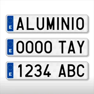 Placa de Matrícula Metálica Larga Europea Aluminio 520x110mm