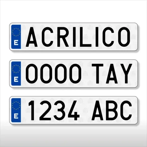 Placa de Matrícula Acrílica Larga Europea Metacrilato 520x110mm