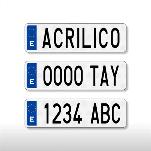 Placa de Matrícula Acrílica ALFA Metacrilato 340x110mm