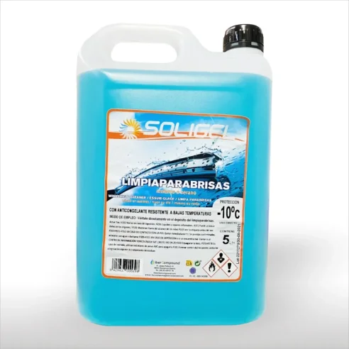 Lavaparabrisas Soligel Azul en Garrafa de 5L