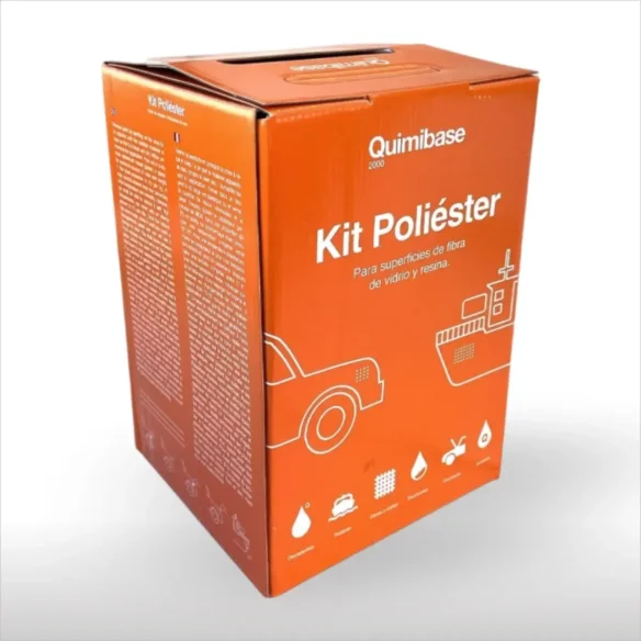 Kit de Reparación de Fibra de Vidrio QUIMIBASE 1Kg Resina de Poliéster