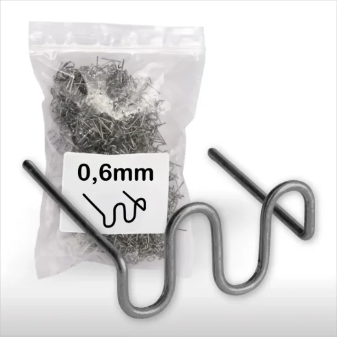 Grapa Nº3 "S" 0,6mm RS26 para Soldar Plásticos Reparar Parachoques (100 unidades)