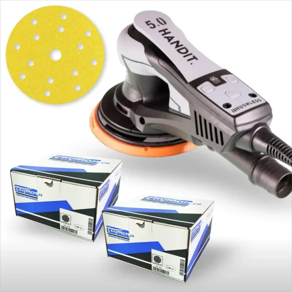 Promoción Lijadora Eléctrica HANDIT Brushless 350W y Dos Cajas.