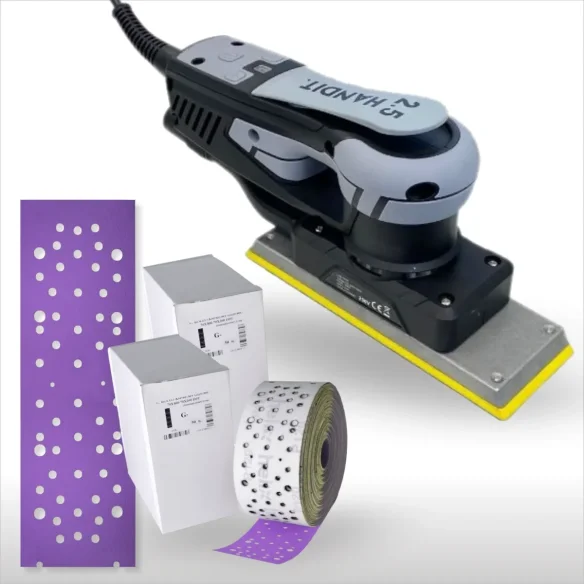 Promoción Garlopa HANDIT Brushless 350W 70x197mm 2,5mm y Dos Cajas de Tiras Abrasivas Promoción Garlopa HANDIT Brushless 350W 70x197mm 2,5mm y Dos Cajas de Tiras Abrasivas
