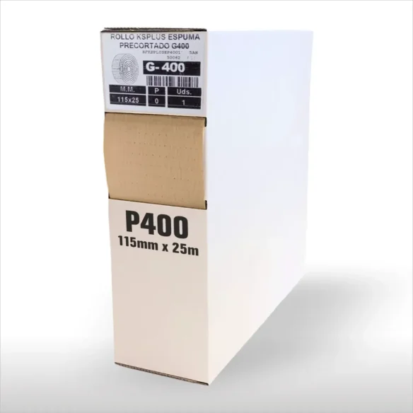 Rollo de Lija Precortada Abrastar KS-Plus P-400 115mm x 25m