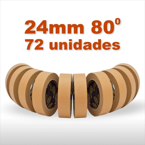 Caja de Cintas de Enmascarar M.A.P.S.A. CAR Marrón 24mm 72 Rollos 80 Grados