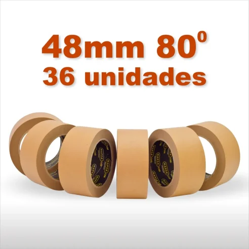 Caja de Cintas de Enmascarar M.A.P.S.A. CAR Marrón 48mm 36 Rollos 80 Grados