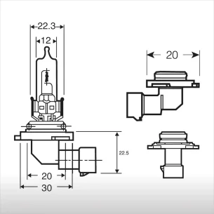 Lámpara Halógena 12V 60W Faro HB3 P20T 9005 2