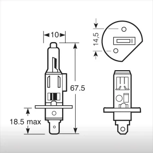 Lámpara Halógena 12V 55W Faro H1 P14,5S 2