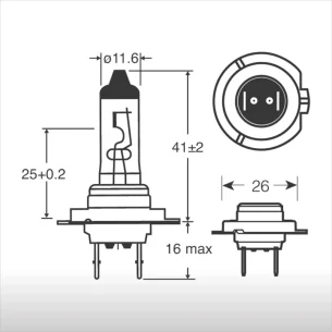 Lámpara Halógena 12V 55W H7 PX26D 2