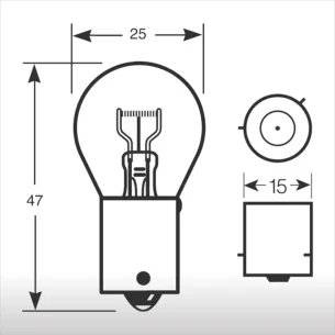 Lámpara 1 Polo Descentrada 12V 21W S25 P21W BAU15S 2
