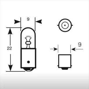 Lámpara Tubular 12V 4W T4W BA9S 2