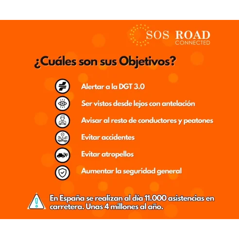 Luz de Emergencia con Geolocalización SOS ROAD Baliza Homologada DGT