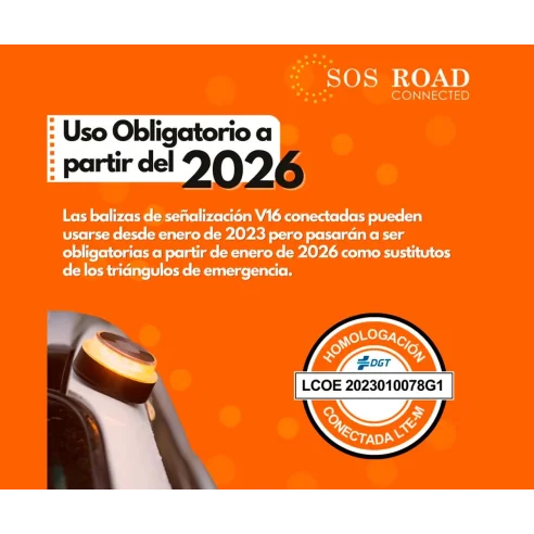Luz de Emergencia con Geolocalización SOS ROAD Baliza Homologada DGT