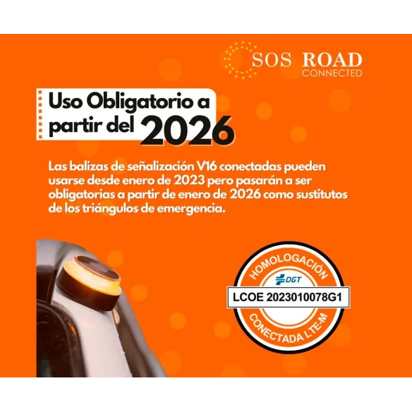 Luz de Emergencia con Geolocalización SOS ROAD Baliza Homologada DGT