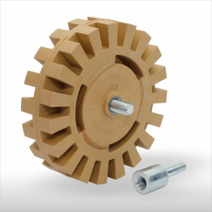 Rueda de Goma Ventilada Quita Adhesivos con Adaptador a Taladro