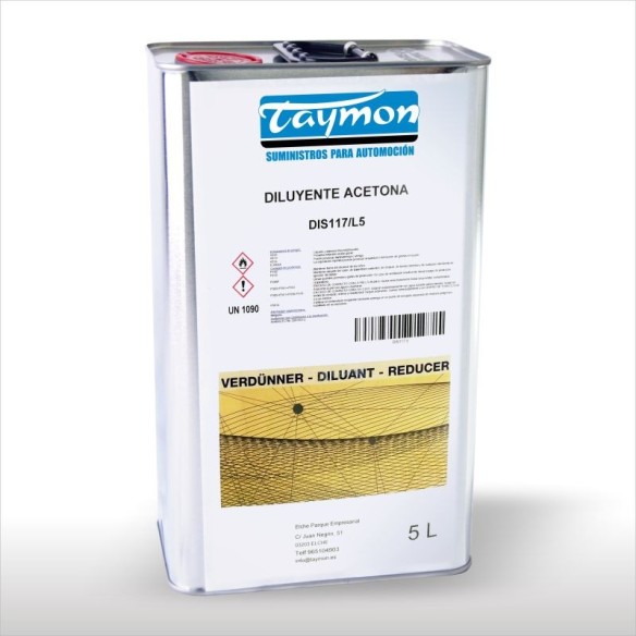Acetona TAYMON 5L Envase de Metal DIS117/L5