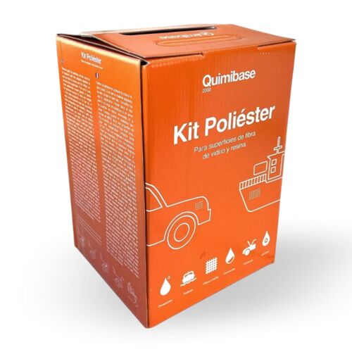 Kit de Reparación de Fibra de Vidrio QUIMIBASE 1Kg Resina de Poliéster