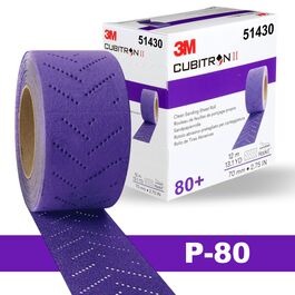 Rollo de Lija 3M P-80 70mm x 12m Cubitron II Hookit 737U