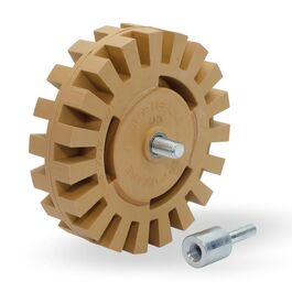 Rueda de Goma Ventilada Quita Adhesivos con Adaptador a Taladro