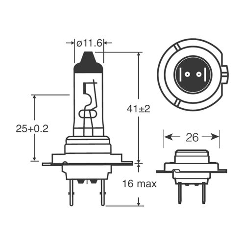 Lámpara Halógena 12V 55W H7 PX26D