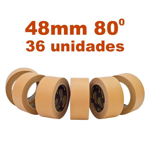 Caja de Cintas de Enmascarar Marrón 48mm (36 unidades) 80 Grados 