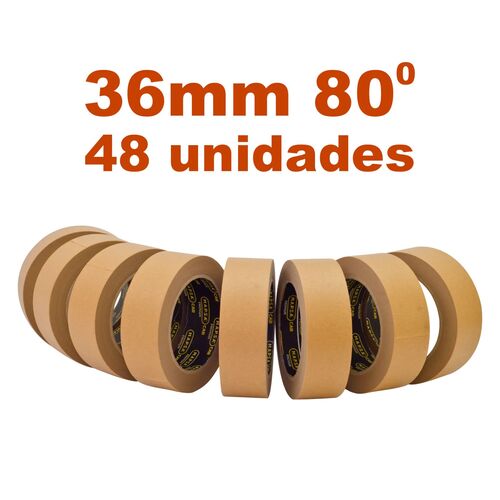 Caja de Cintas de Enmascarar Marrón 36mm (48 unidades) 80 Grados 