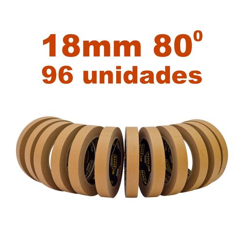 Caja de Cintas de Enmascarar Marrón 18mm (96 unidades) 80 Grados