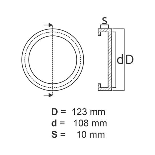 Taco Redondo 122mm para Elevador de Columna